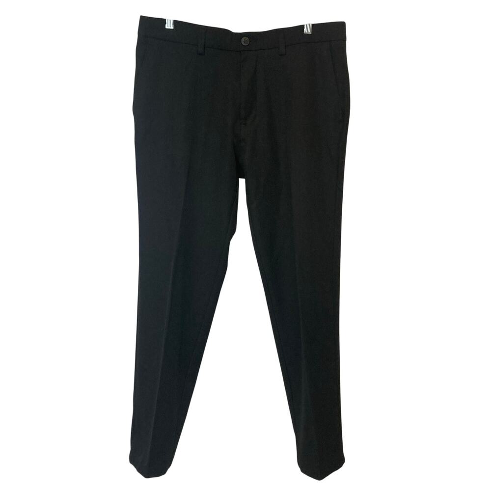 Haggar H26 34 Black Premium Straight Fit Flex Waistband Men’s Formal Dress Pants